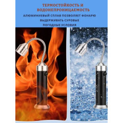 Светильники термостойкие для освещения зоны барбекю, гриля. Набор для мангала/Фонарь подсветка светодиодный гибкий на магнитном основании (с вращением на 360 градусов) набор из 2 шт. Кейс/чехол черный