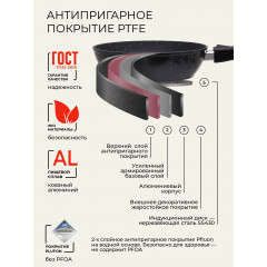 Набор посуды для приготовления с крышками для индукционной плиты Unifico Vigoroso Grigio (сковорода, ковш кухонный, кастрюля)