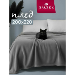 Плед Классика графит 200x220 см, велсофт, 100 % полиэстер от Galtex