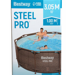 Бассейн каркасный Steel Pro, 305×100 см, круглый, 5617P Bestway