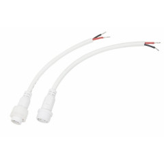 Соединительный кабель (2pin) герметичный (IP67) 2х1,0мм² белый REXANT