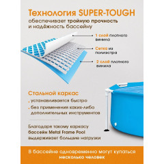Бассейн каркасный Intex серия "Metal Frame" круглый, размеры 244х51 см, на 1828 л