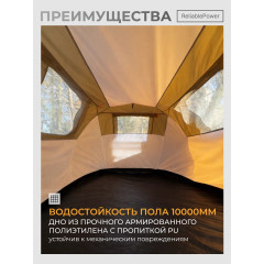 Палатка туристическая 4 местная с тамбуром водонепроницаемая