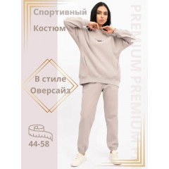Костюм спортивный Весна-лето Цвет: бежево-темно серый